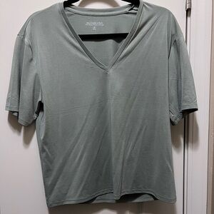 Abercrombie & Fitch Women's Green V-Neck Top